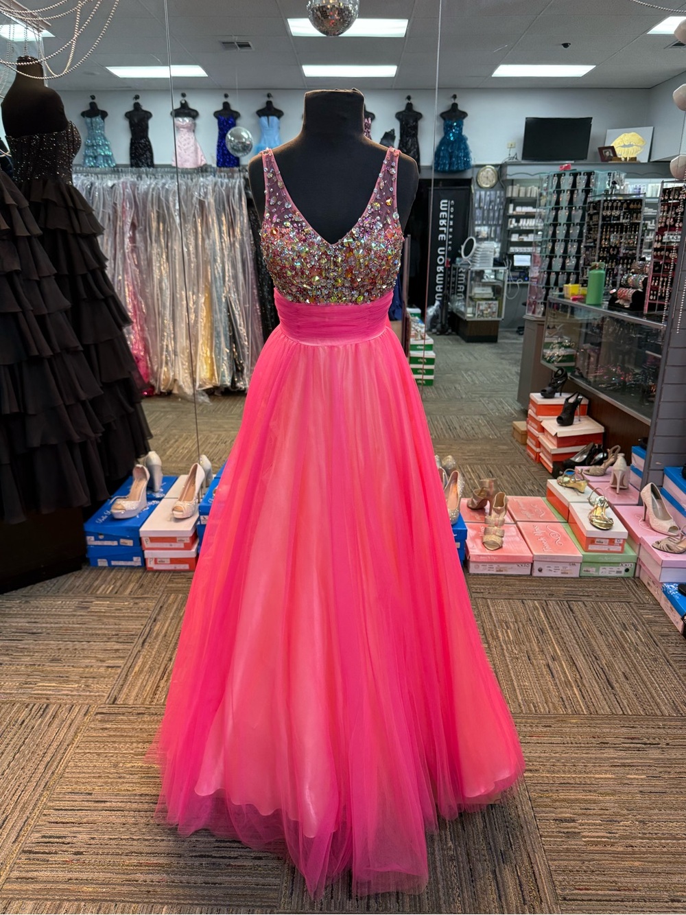 STUDIO 17 12445 PINK SIZE 6 BALLGOWN PROM FORMAL PAGEANT DRESS